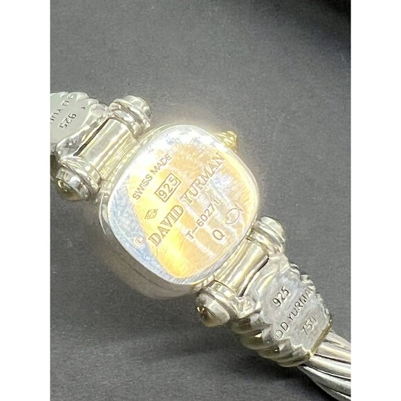 David Yurman Vintage 18k Gold Sterling MOP Rare Stick Dial Diamond Bangle Watch - Picture 7 of 16